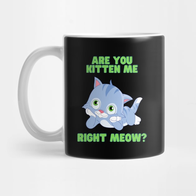 Are you kitten me right meow, Are You Kitten Meow, cat, Kitty, kitten, animal, pet, funny, cute, humorous, humour, funny cats, cute cats by DESIGN SPOTLIGHT